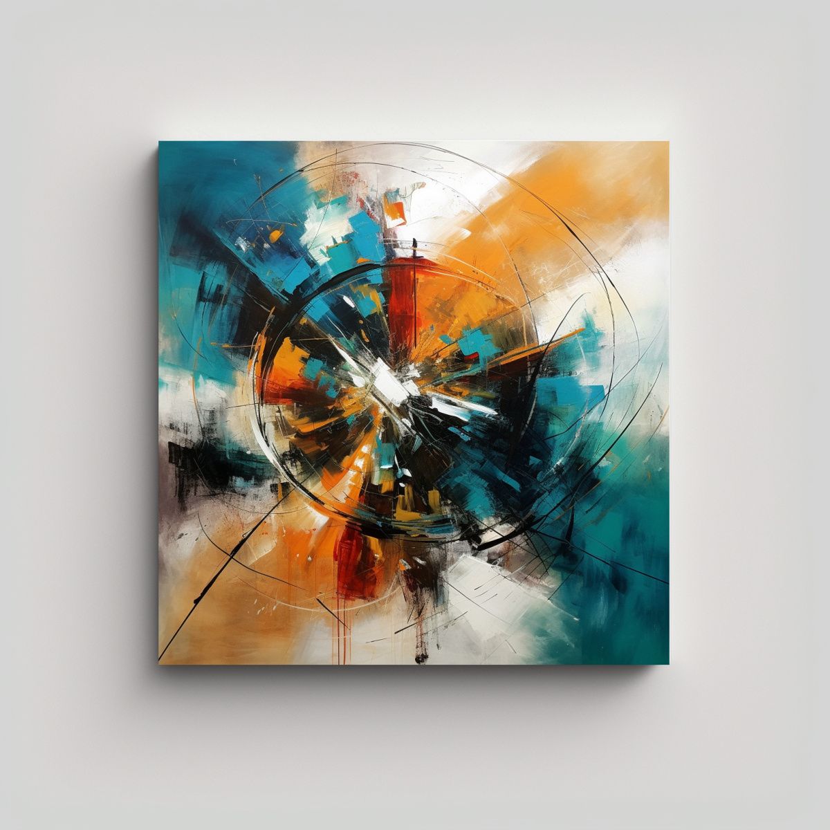 GENERICO - Cuadros Abstractos Con Versatilidad Y Capacidad 80x80 Cm