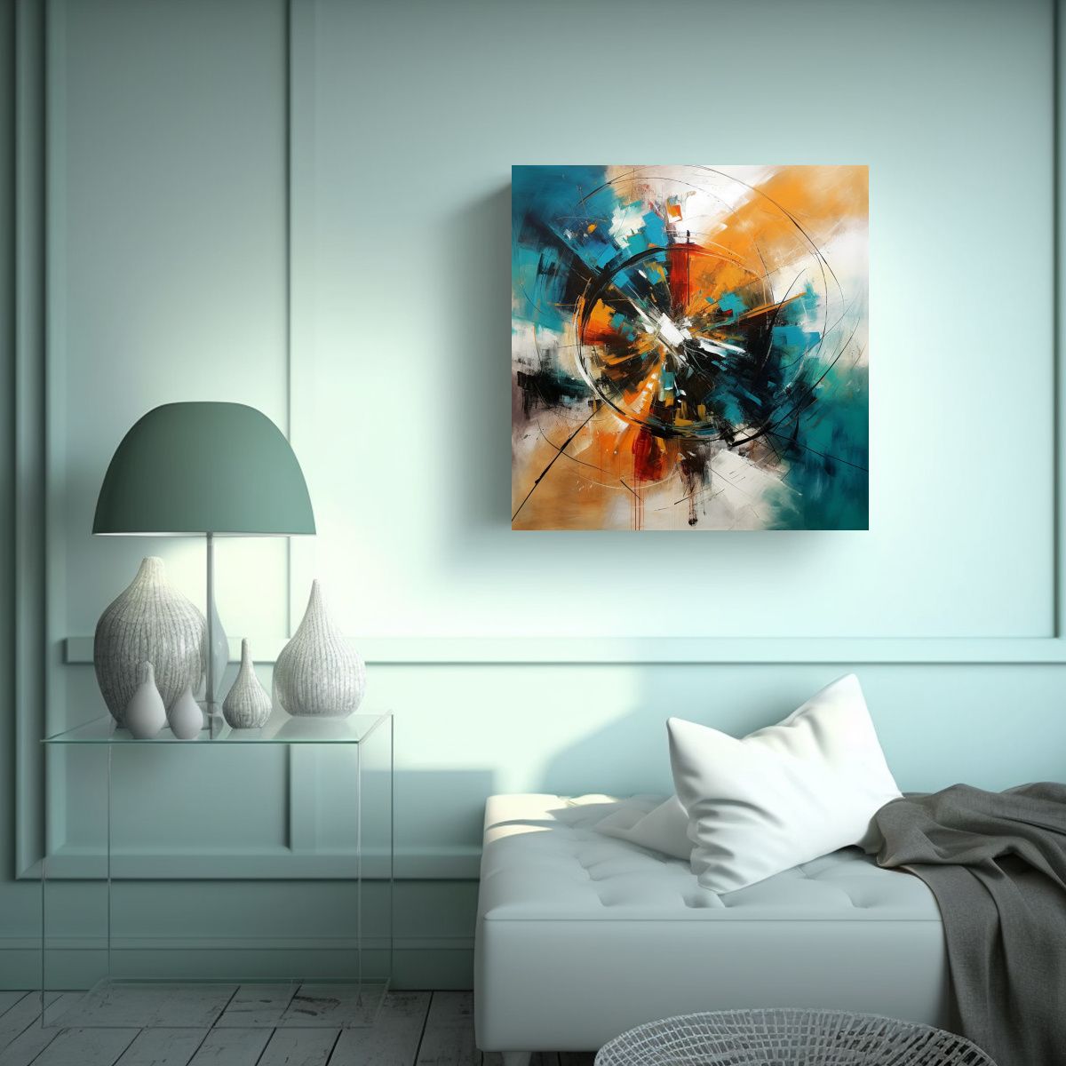 GENERICO - Cuadros Abstractos Con Versatilidad Y Capacidad 80x80 Cm
