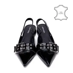 AMPHORA - Zapato Taco nelia cuero negro