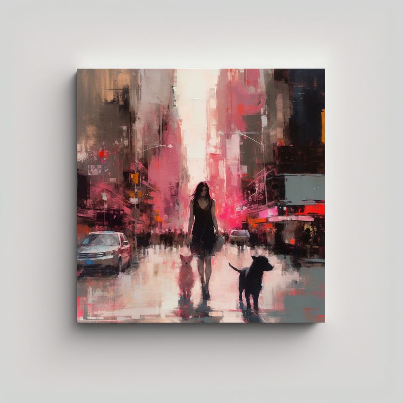 GENERICO - Pintura Lienzo Ciudad Nueva York Estilo Jeremy 60x60 Cm