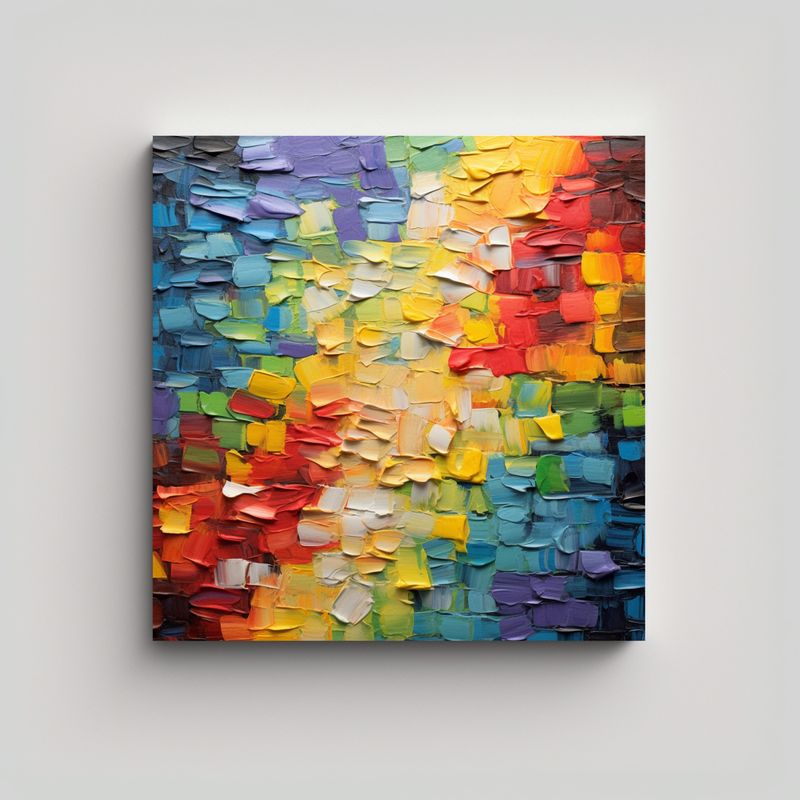 GENERICO - Pintura Abstracta Moderna En Relieve De Aceite 60x60 Cm