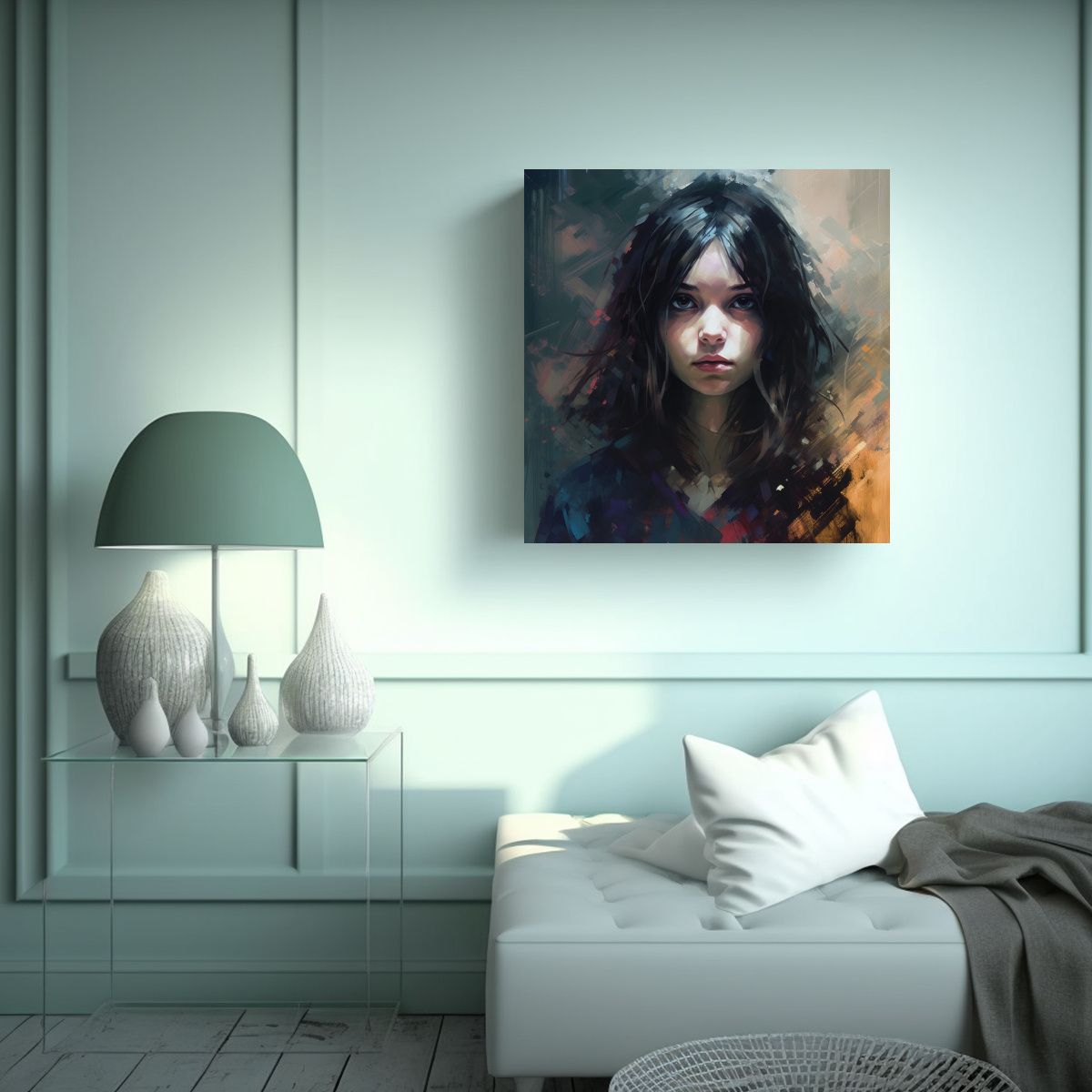 GENERICO - Cuadro Moderno Estilo Galería: Lienzo Tela 80x80 Cm