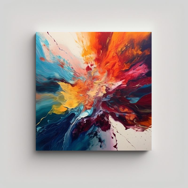 GENERICO - Pintura Abstracta Moderna Y Brillante Para 70x70 Cm