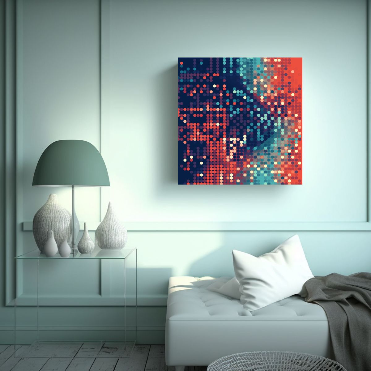 GENERICO - Cuadro Abstracto Minimalista Patrones 90x90 Cm