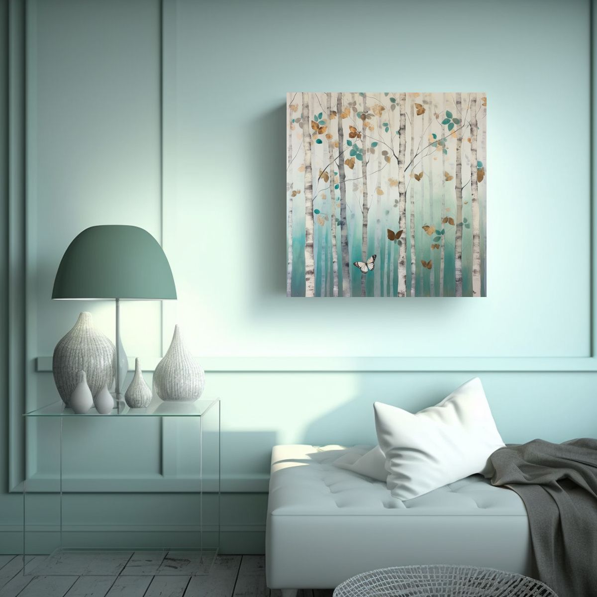 GENERICO - Cuadro De Mariposas En Abedules Estilo Sereno De 60x60 Cm