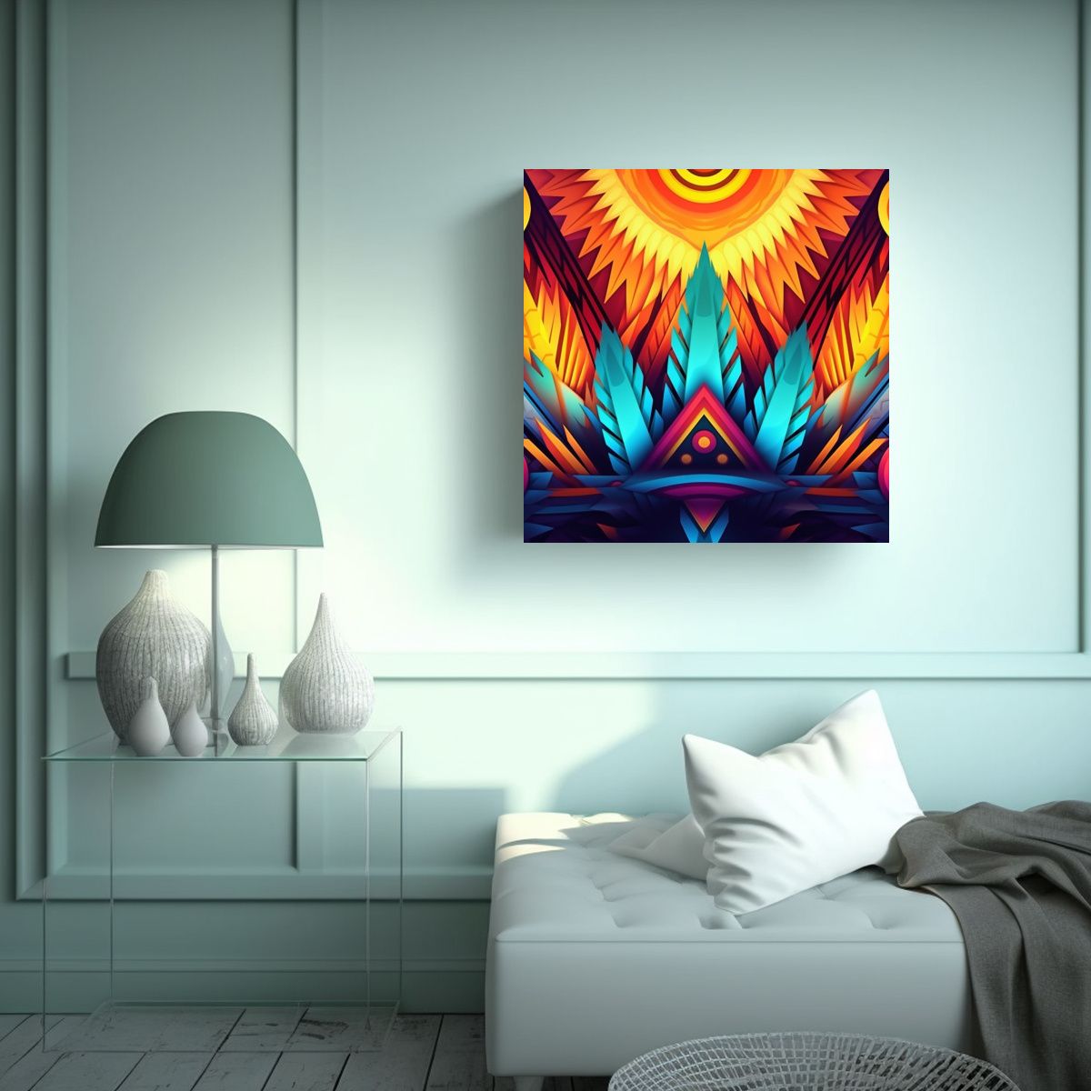 GENERICO - Pinturas Tribales En Tonos Suaves De Fondo 4k 60x60 Cm