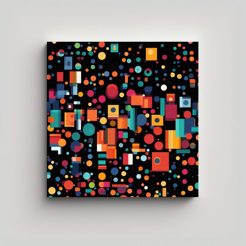 GENERICO - Cuadros De Pared Modernos Con Pequeños Píxeles 90x90 Cm