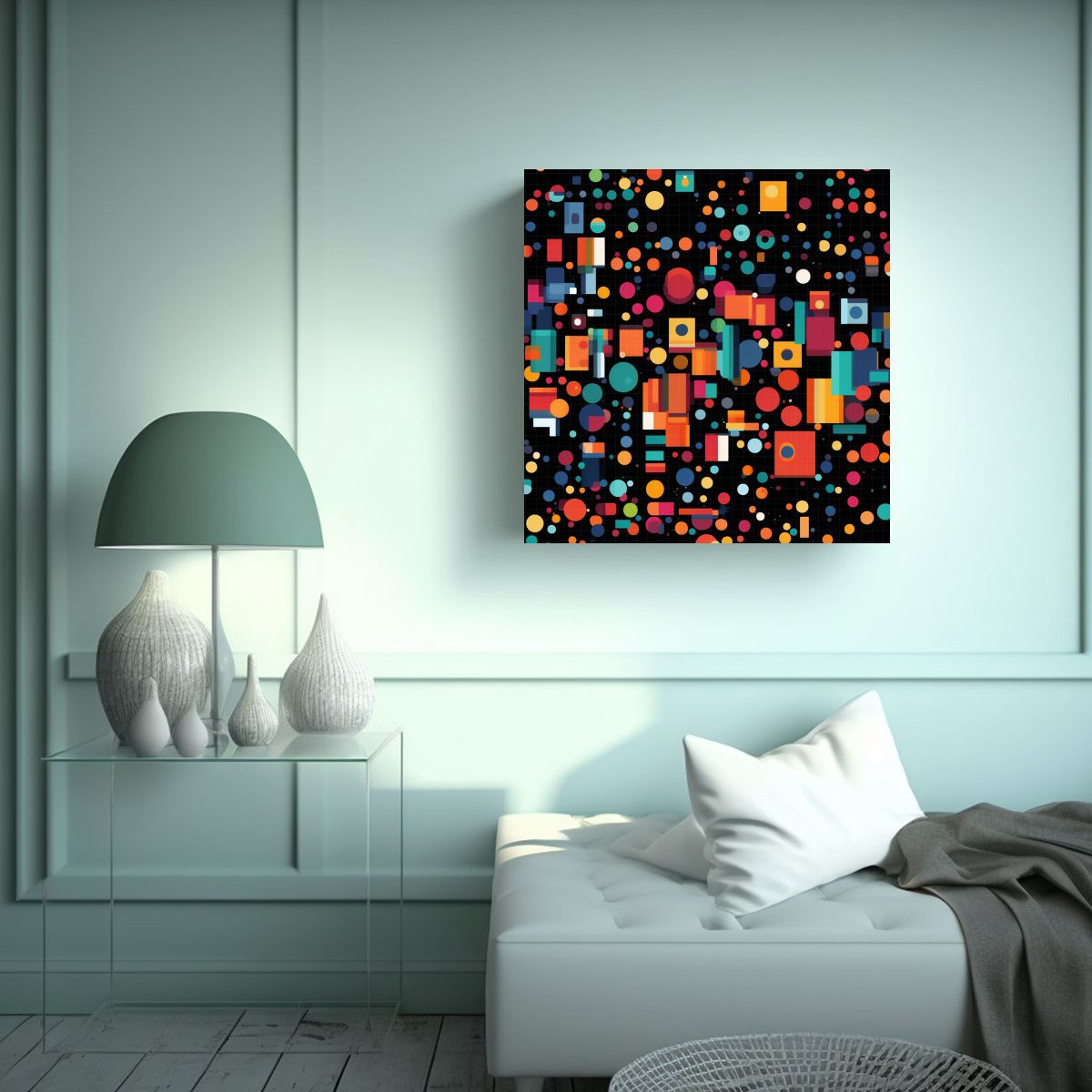 GENERICO - Cuadros De Pared Modernos Con Pequeños Píxeles 50x50 Cm