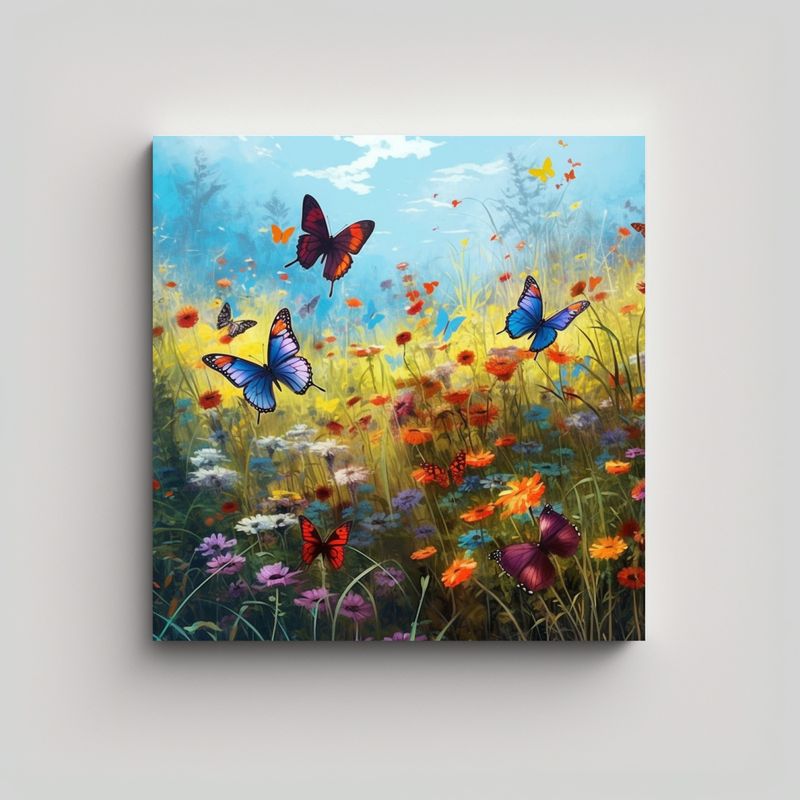 GENERICO - Cuadro Artesanal Hermoso Con Colores Vibrantes Y 60x60 Cm