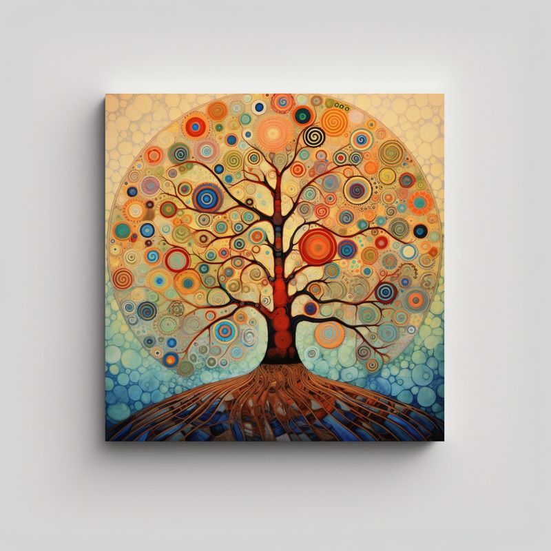 GENERICO - Pinturas Decorativas Modernas Estilo árbol De La 90x90 Cm