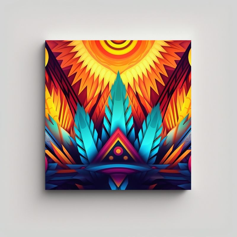 GENERICO - Pinturas Tribales En Tonos Suaves De Fondo 4k 50x50 Cm