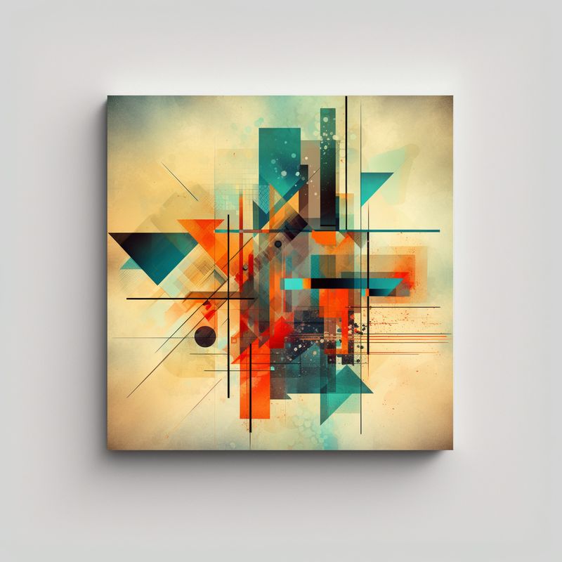 GENERICO - Pinturas Abstractas Geométricas Evolución 80x80 Cm
