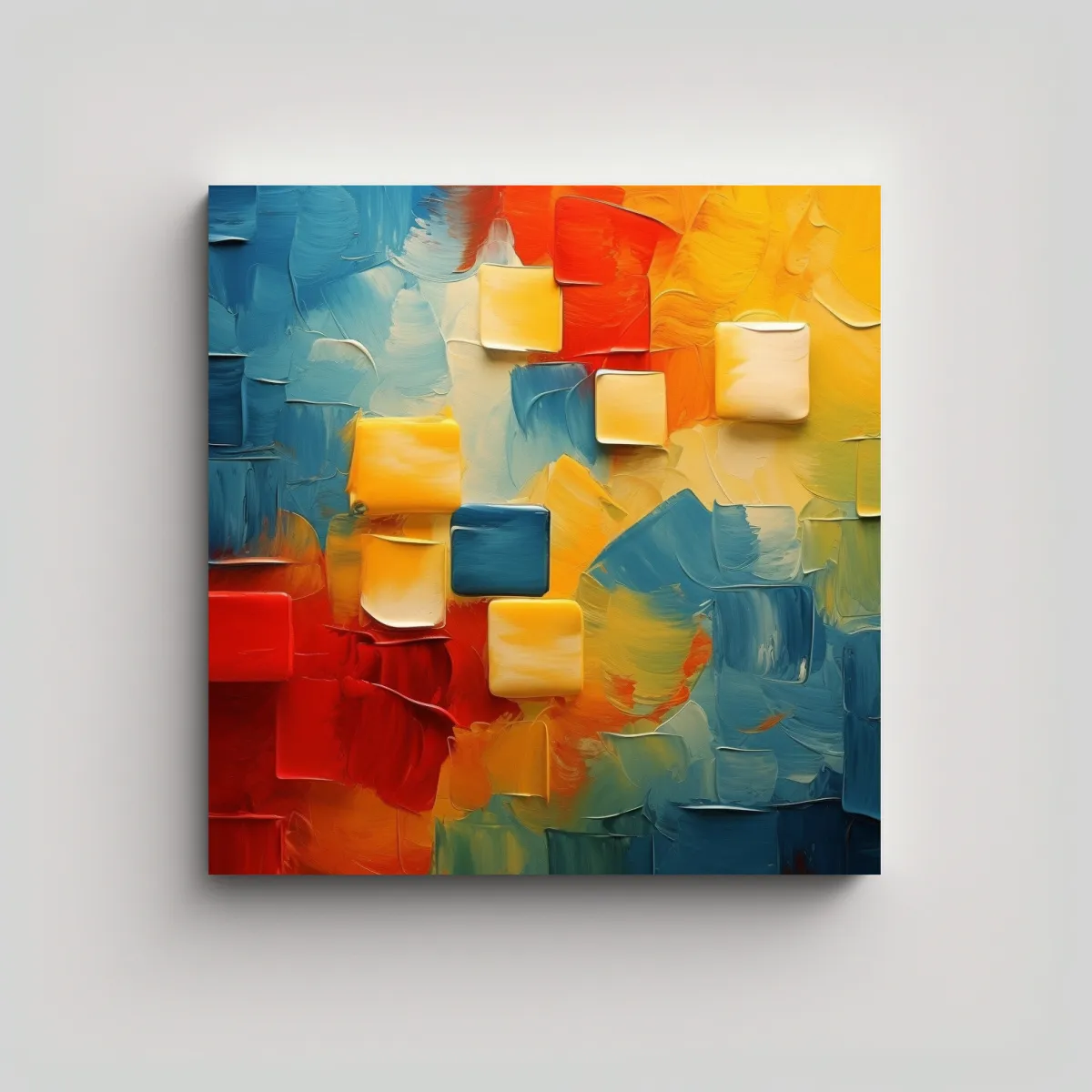 GENERICO - Cuadros Abstractos De Lienzo Dibujo Urbano: 80x80 Cm