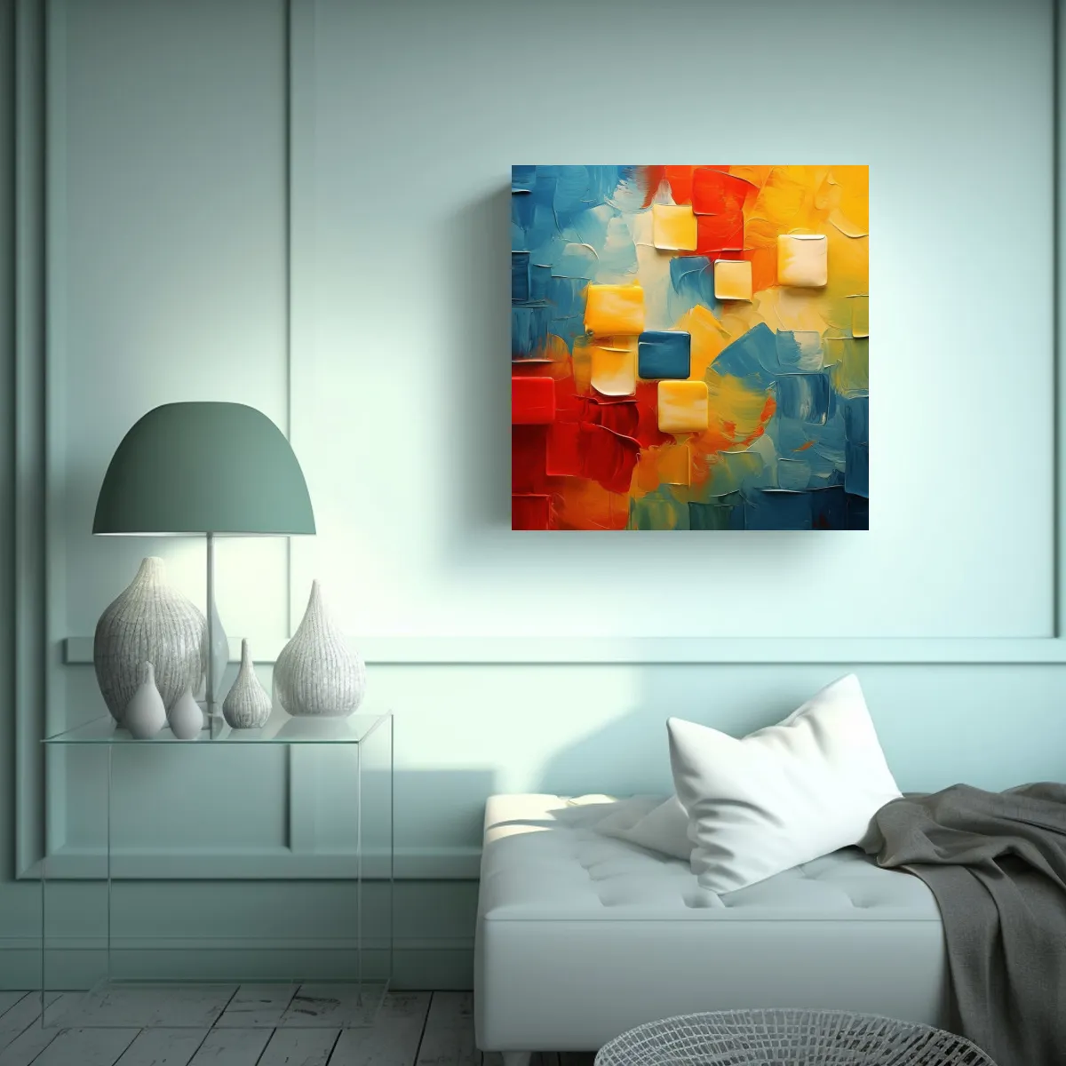 GENERICO - Cuadros Abstractos De Lienzo Dibujo Urbano: 80x80 Cm