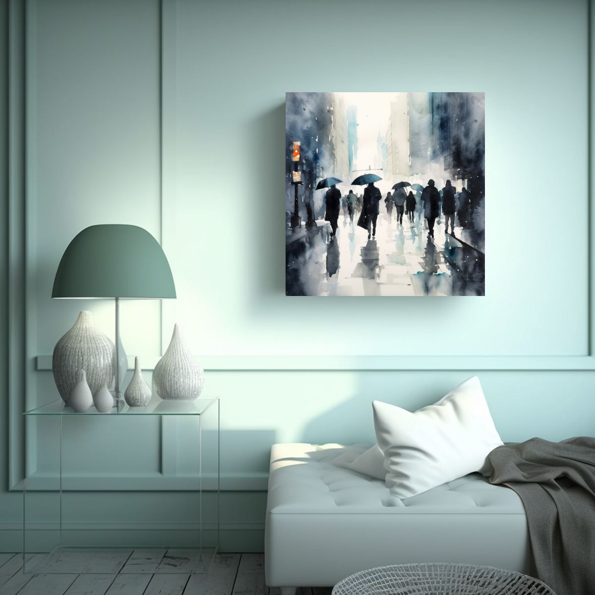 GENERICO - Pintura Decorativa En Acuarela De Personas 80x80 Cm