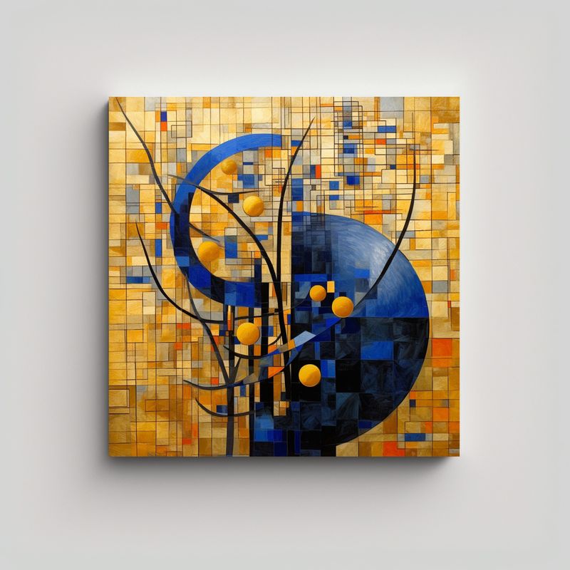 GENERICO - Pintura Abstracta Estética De Un árbol Secuoya 50x50 Cm