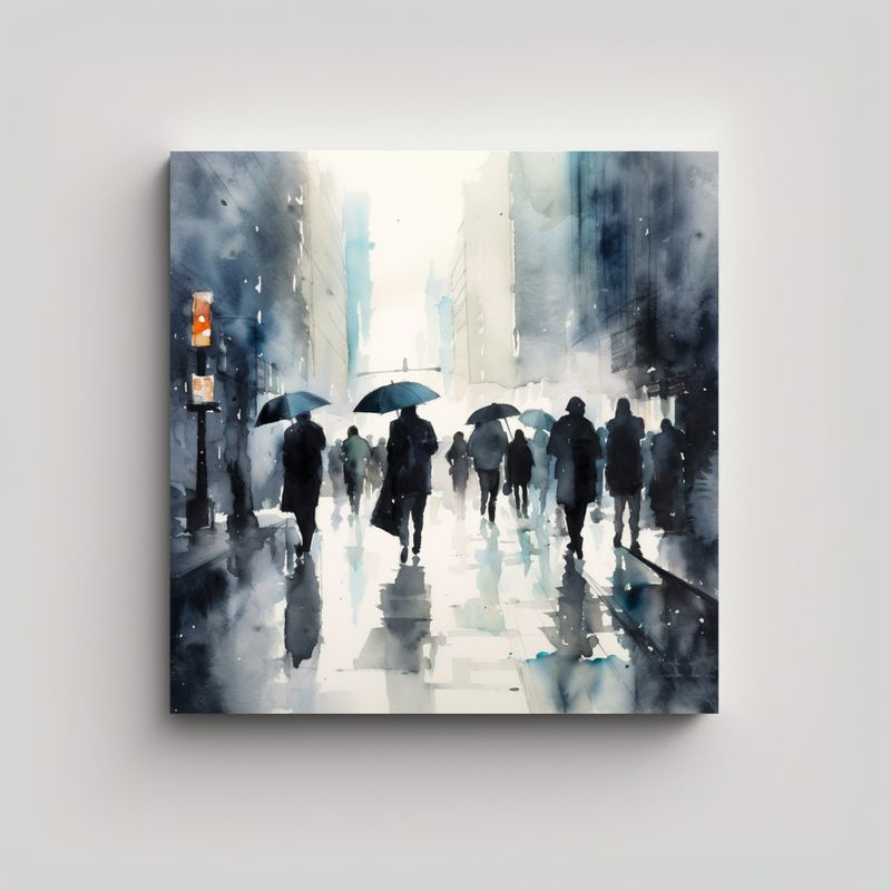GENERICO - Pintura Decorativa En Acuarela De Personas 60x60 Cm