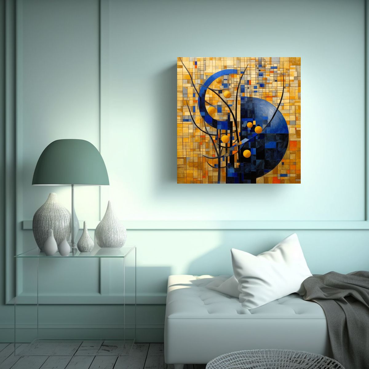GENERICO - Pintura Abstracta Estética De Un árbol Secuoya 60x60 Cm