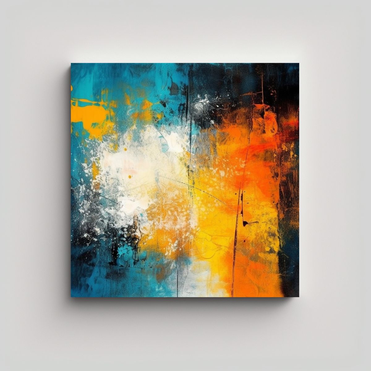 GENERICO - Cuadro Abstracto De Colores Para Decorar El 60x60 Cm