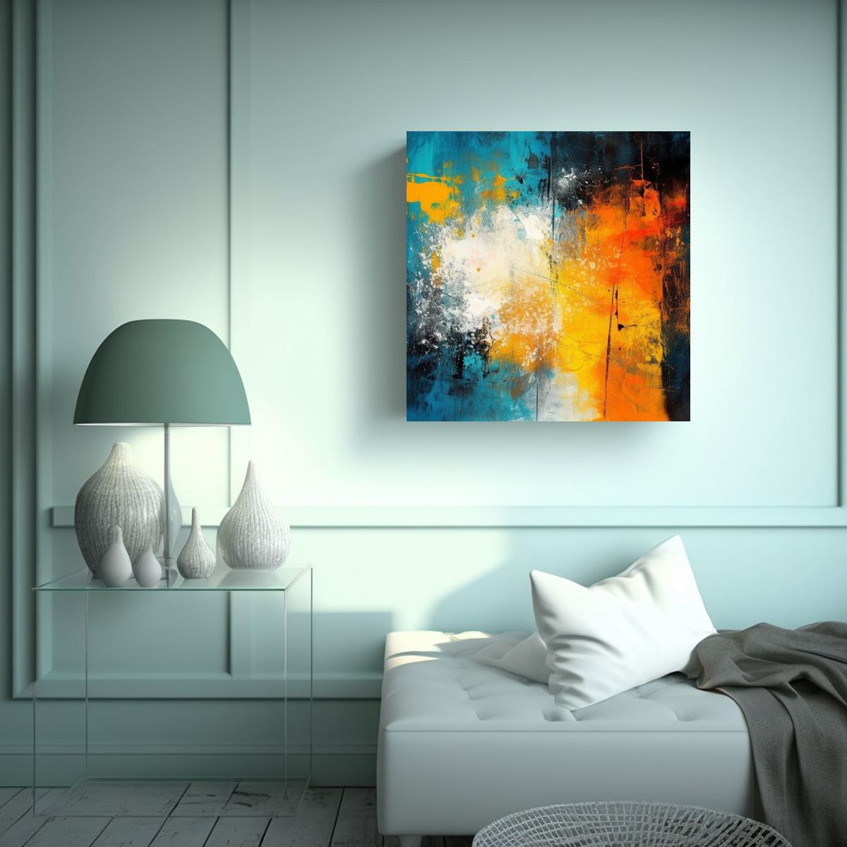 GENERICO - Cuadro Abstracto De Colores Para Decorar El 60x60 Cm