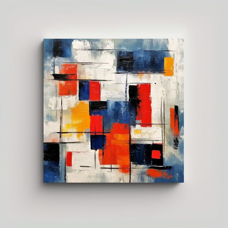 GENERICO - Pintura Abstracta Cromática De Olegas, 60x60 Cm