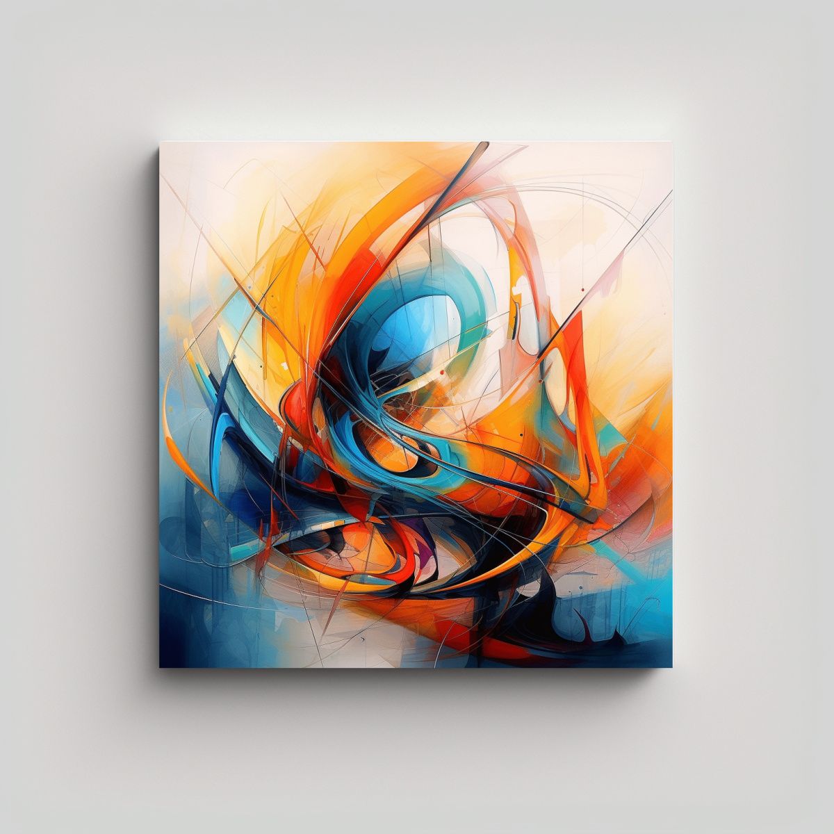 GENERICO - Cuadro Abstracto Arte De Pared Espacio Conceptual 50x50 Cm