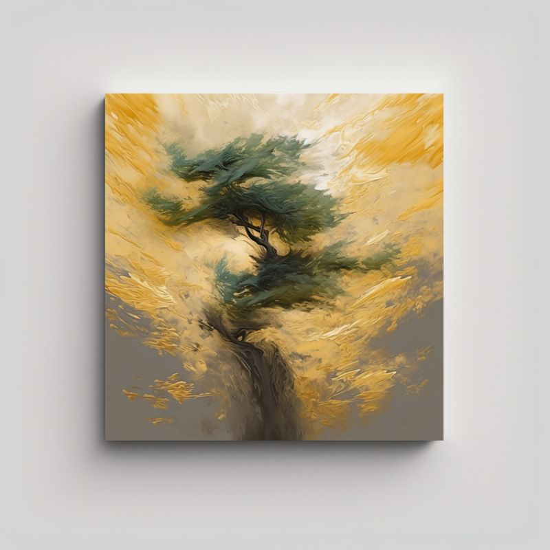 GENERICO - Pintura Decorativa Lienzo Abstracción Salón 50x50 Cm