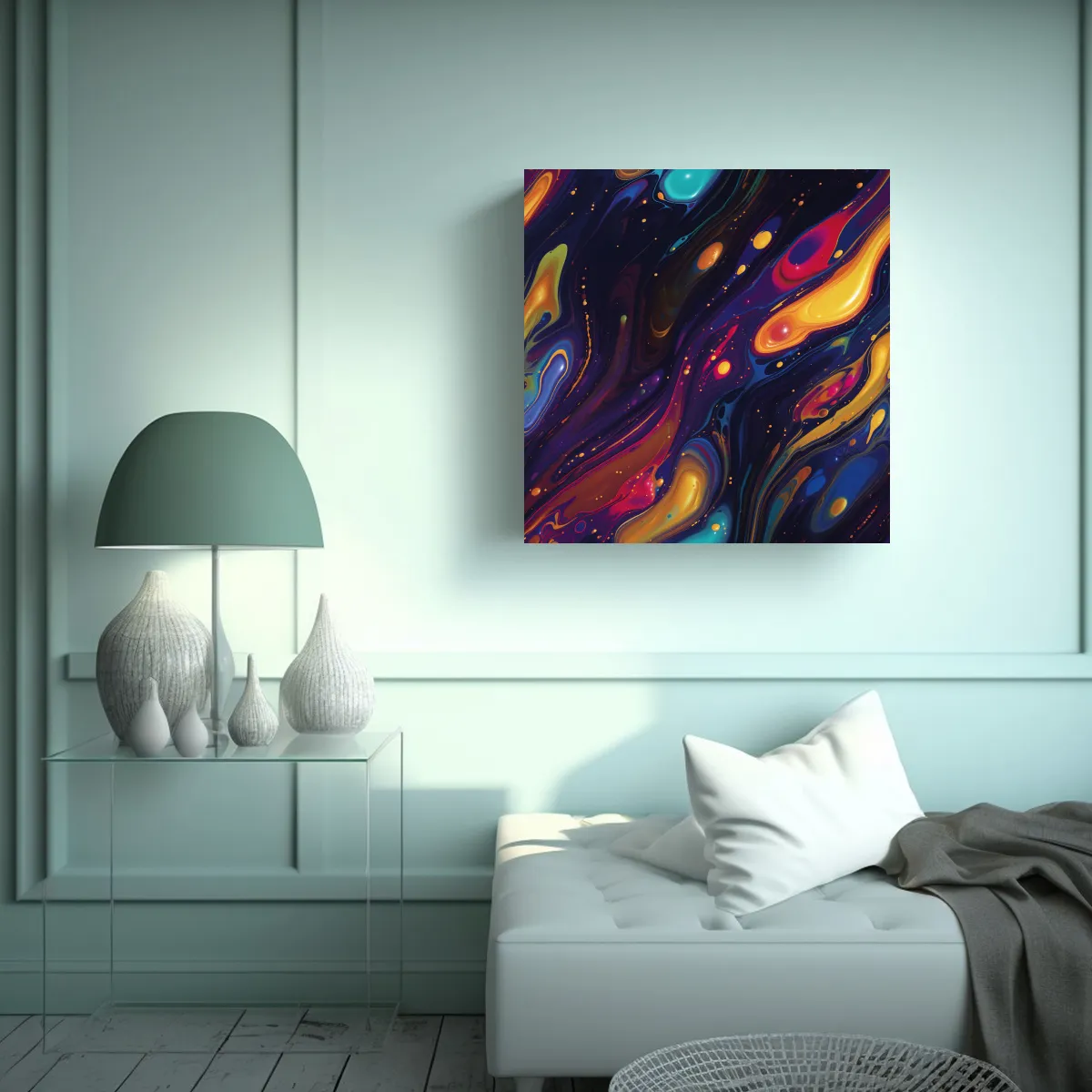 GENERICO - Pintura Realista Y Colorida Estilo Galería Para 50x50 Cm