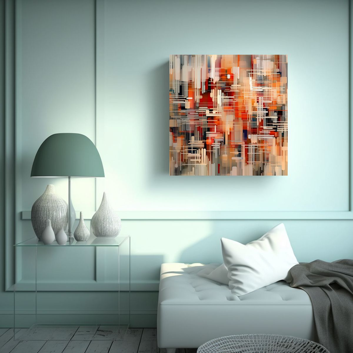 GENERICO - Lienzo De Tela Dibujo Abstracto Generado Por 60x60 Cm