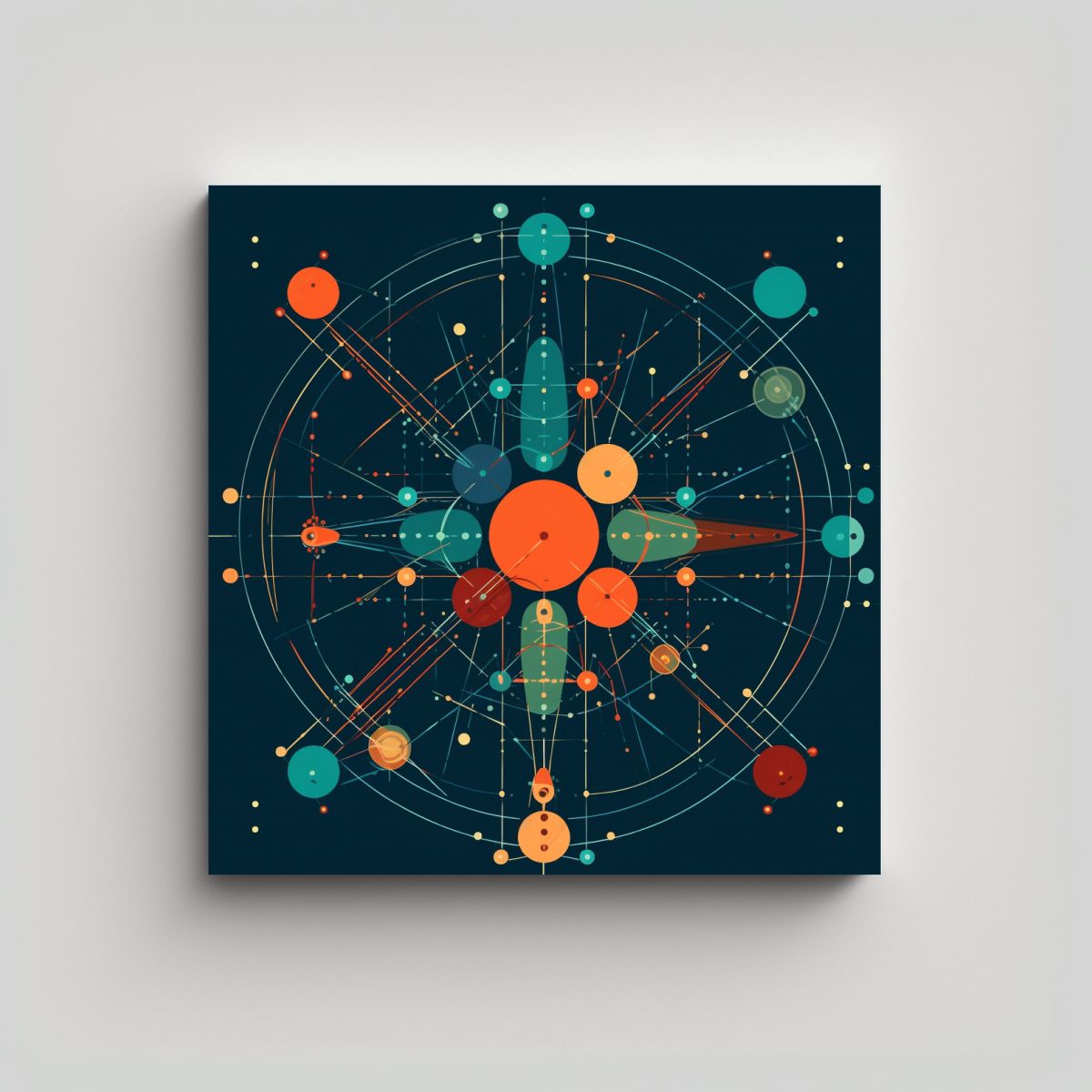 GENERICO - Cuadro Decorativo De Conexiones 2D Para Oficina Y 80x80 Cm