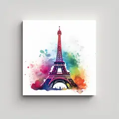 GENERICO - Cuadro Minimalista Torre Eiffel Con Tonos 60x60 Cm
