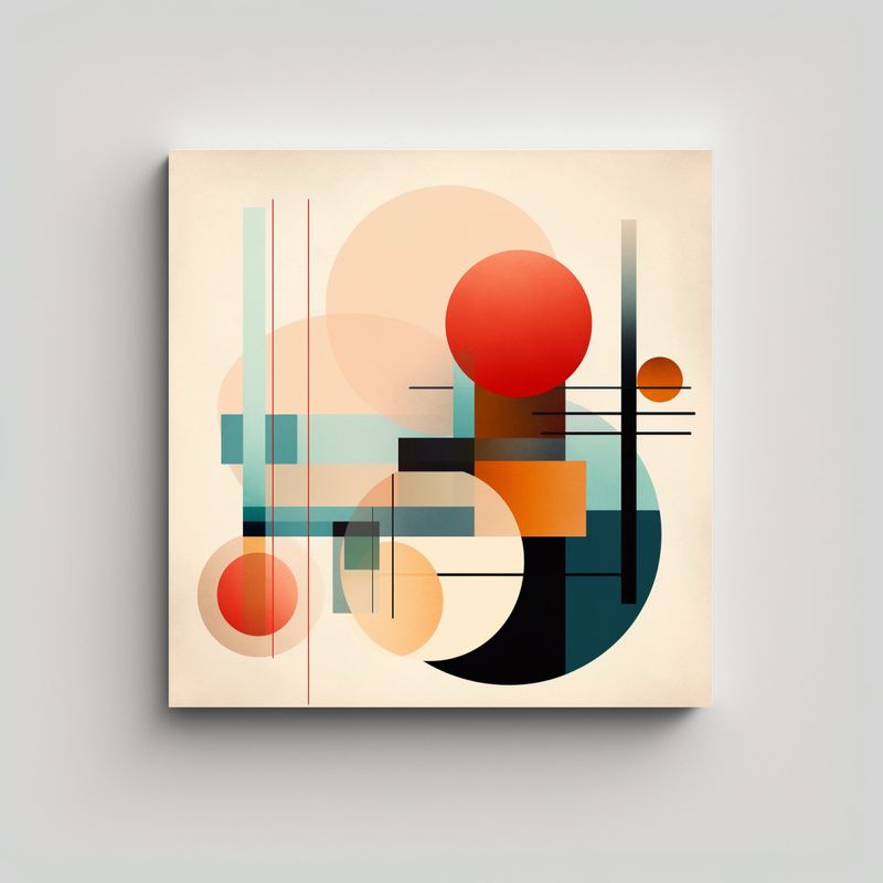 GENERICO - Pintura De Pared Geométrica Minimalista Con 90x90 Cm