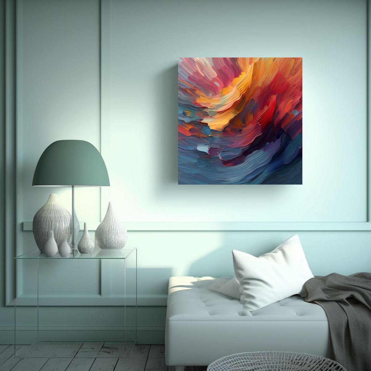 GENERICO - Pintura Decorativa Cuadro Patron Intenso Estetico 80x80 Cm