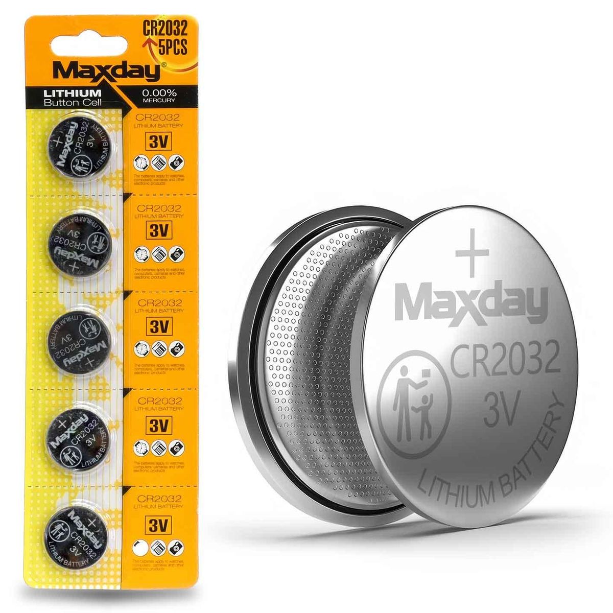 GEN - Pack Tira 5 Pilas Tipo Boton Litio Cr2032 Lithium