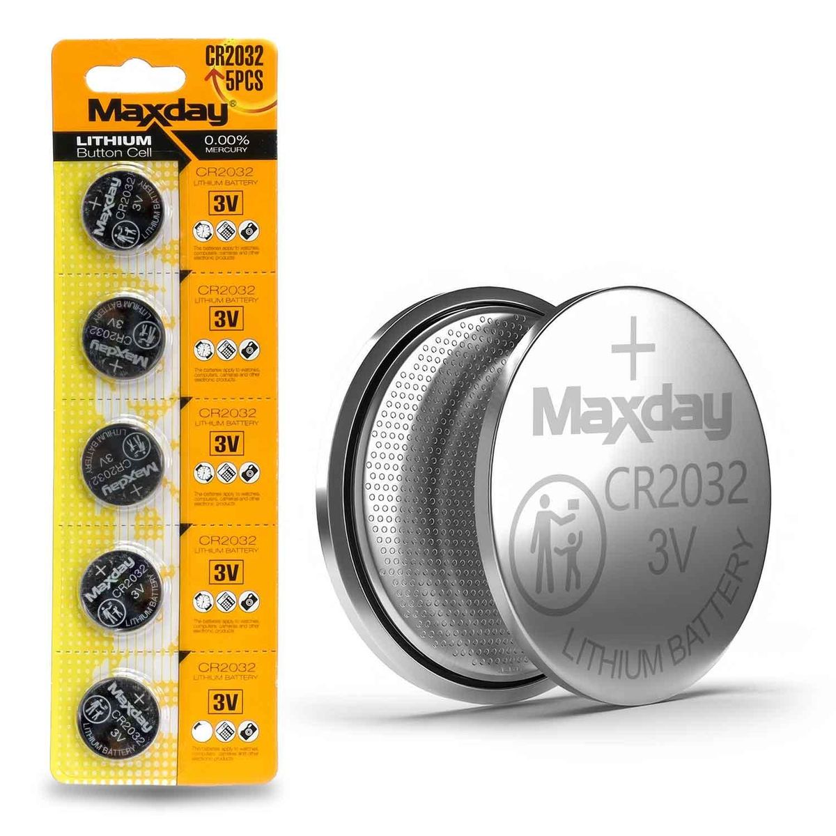 GEN - Pack Tira 5 Pilas Tipo Boton Litio Cr2032 Lithium