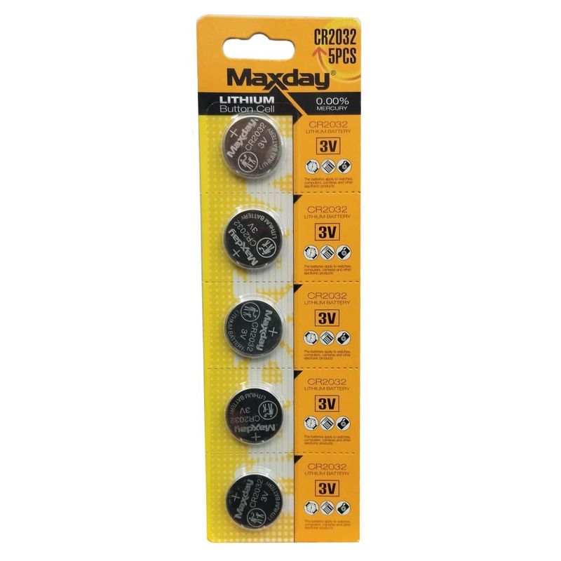 GEN - Pack Tira 5 Pilas Tipo Boton Litio Cr2032 Lithium