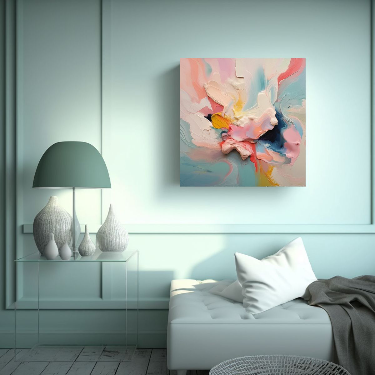 GENERICO - Pintura Al óleo Saviya: Fusión Estética En 50x50 Cm