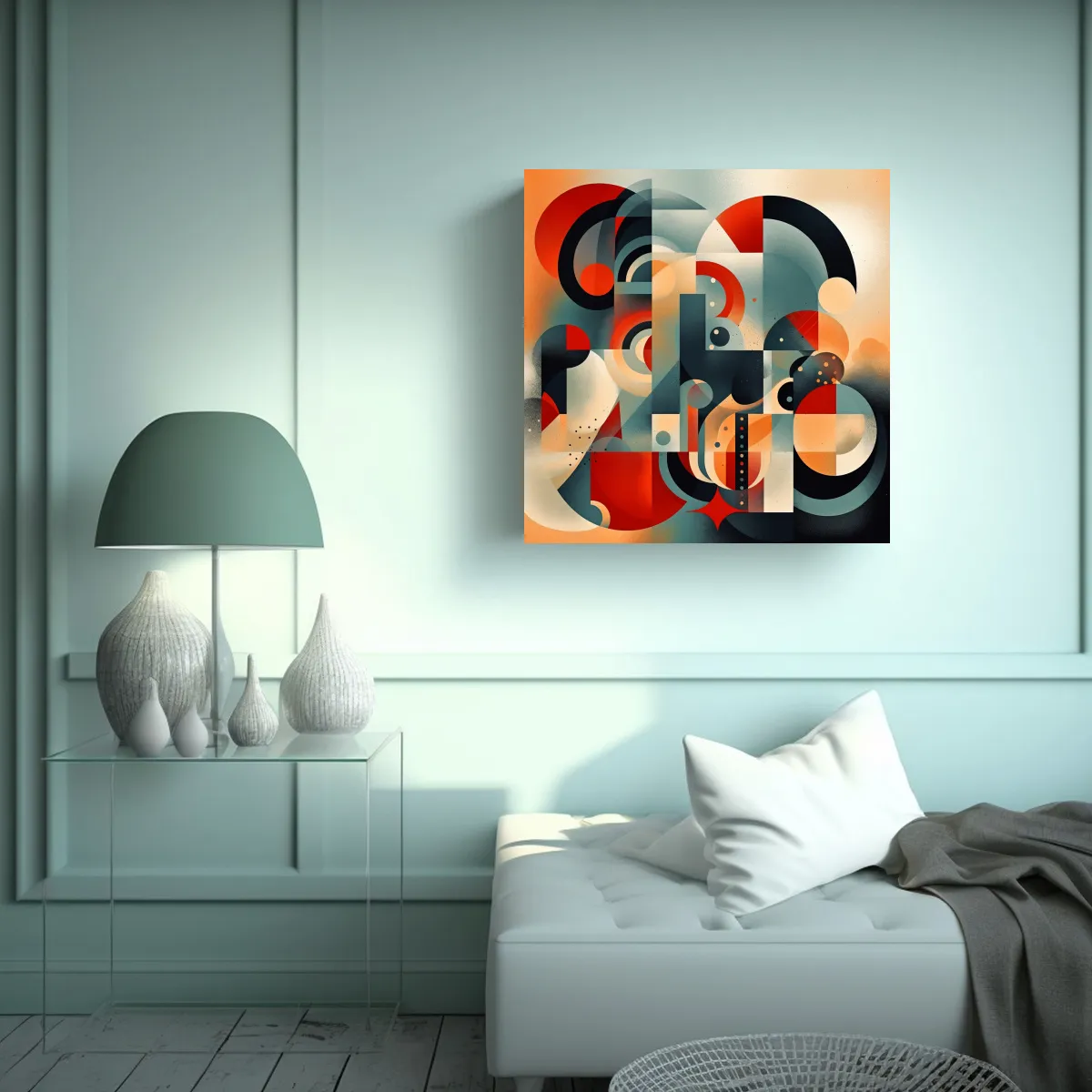 GENERICO - Lienzo Cuadro Simetría Nucky125 Diseño Abstracto 70x70 Cm.