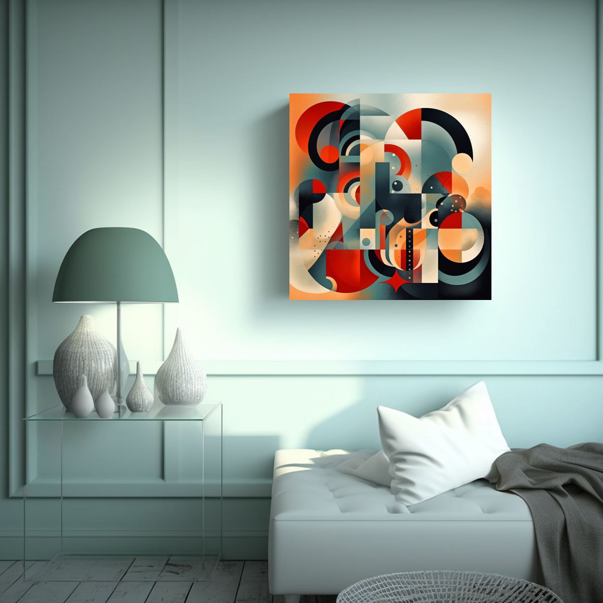 GENERICO - Lienzo Cuadro Simetría Nucky125 Diseño Abstracto 80x80 Cm