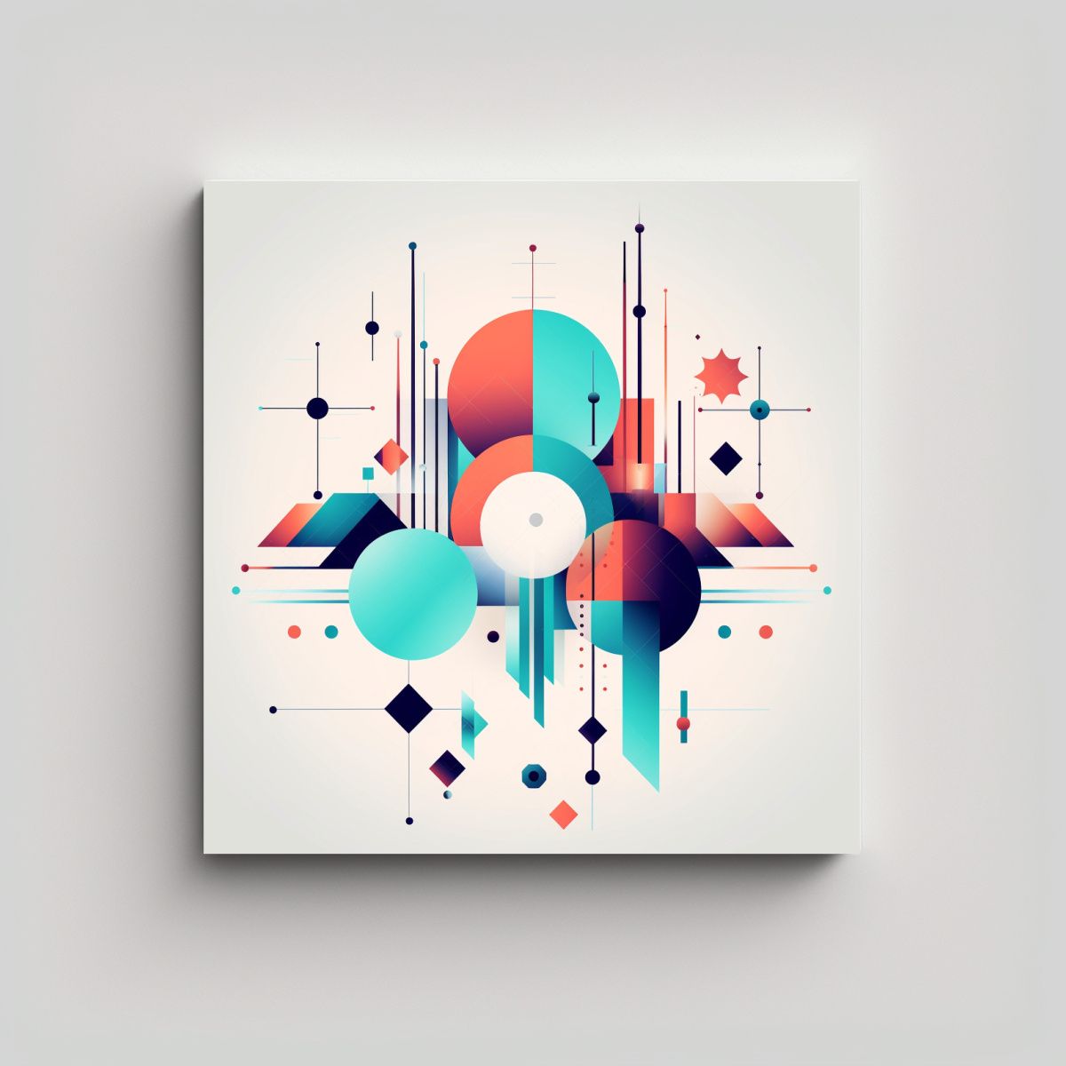 GENERICO - Lienzo Digital Minimalista Con Formas 50x50 Cm