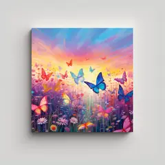 GENERICO - Cuadro Impresionante De Mariposas En Rosa En Un 50x50 Cm