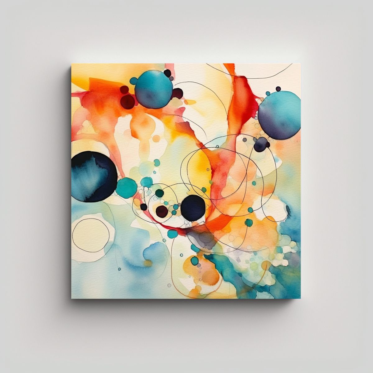 GENERICO - Pinturas Abstractas Impresionantes De Acuarela 80x80 Cm