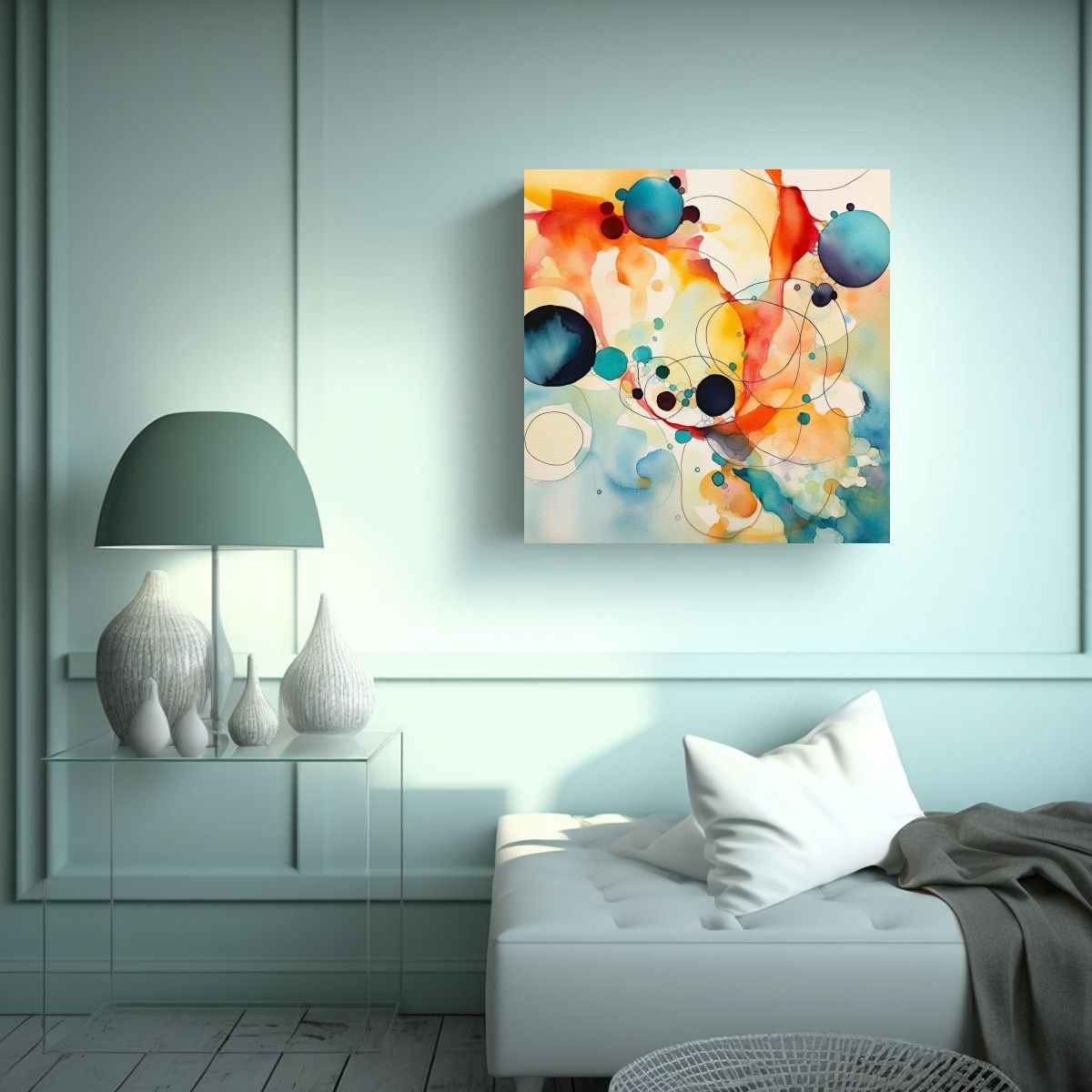 GENERICO - Pinturas Abstractas Impresionantes De Acuarela 80x80 Cm