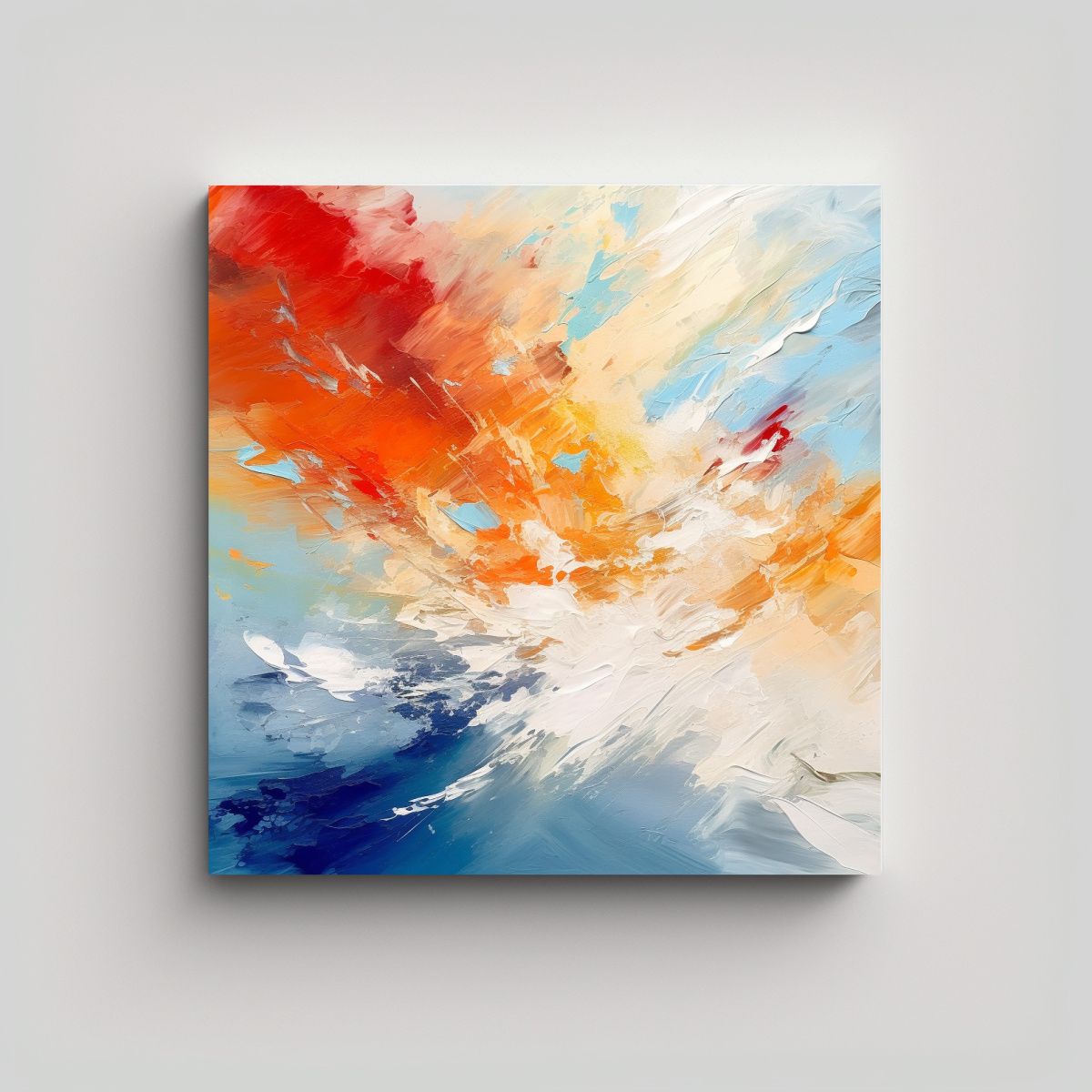 GENERICO - Pintura De Pared Abstracta Diseño Cielo Azul 50x50 Cm