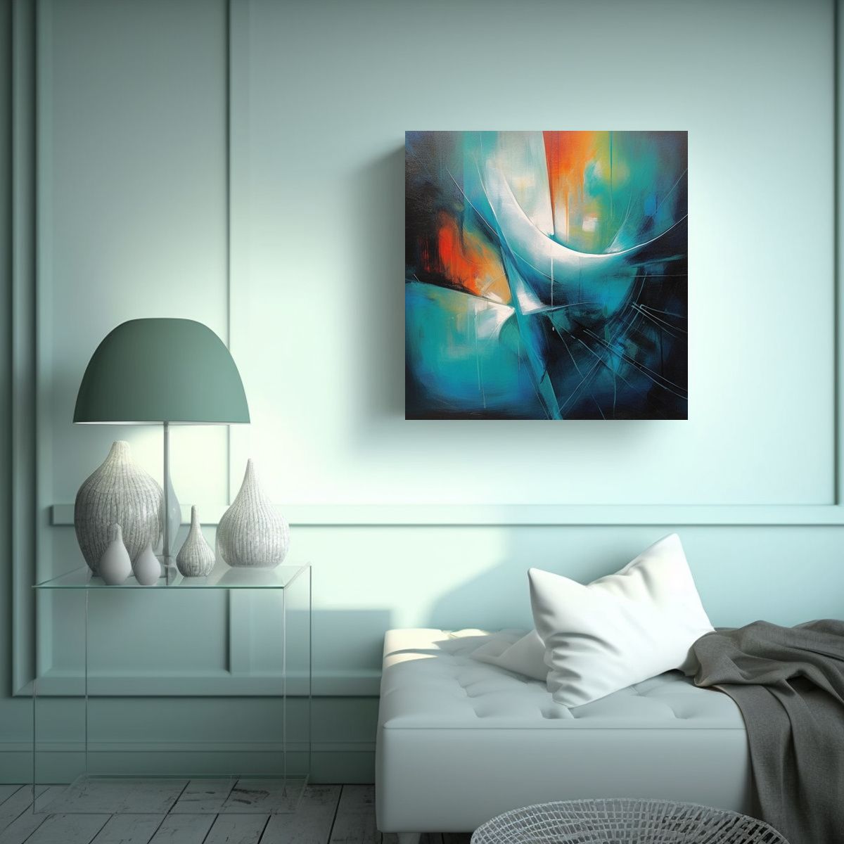 GENERICO - Cuadro Abstracto Tema De Época Para Decoración 60x60 Cm