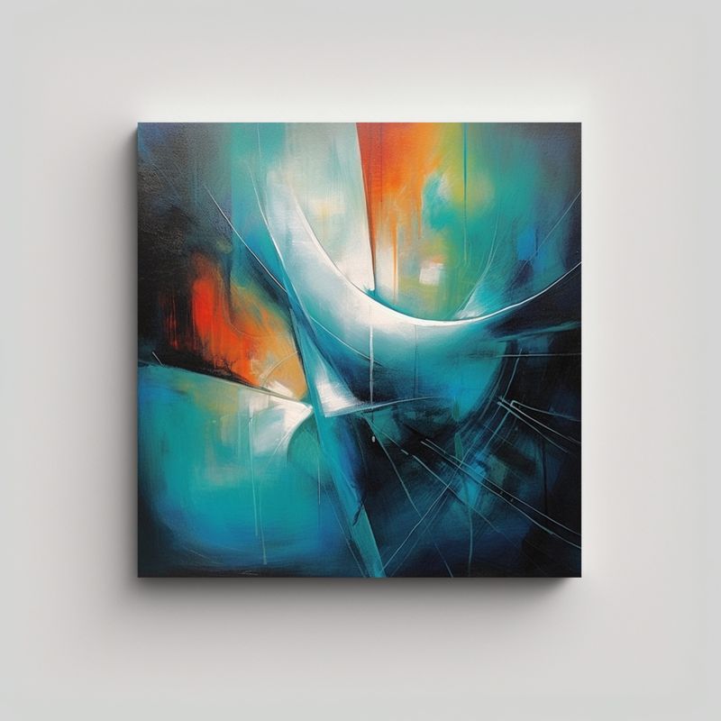 GENERICO - Cuadro Abstracto Tema De Época Para Decoración 80x80 Cm