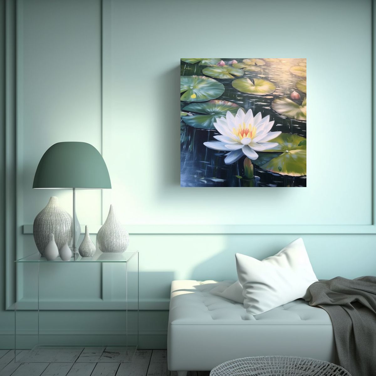 GENERICO - Arte Decorativo Para Oficina: Lirios De Agua En 60x60 Cm