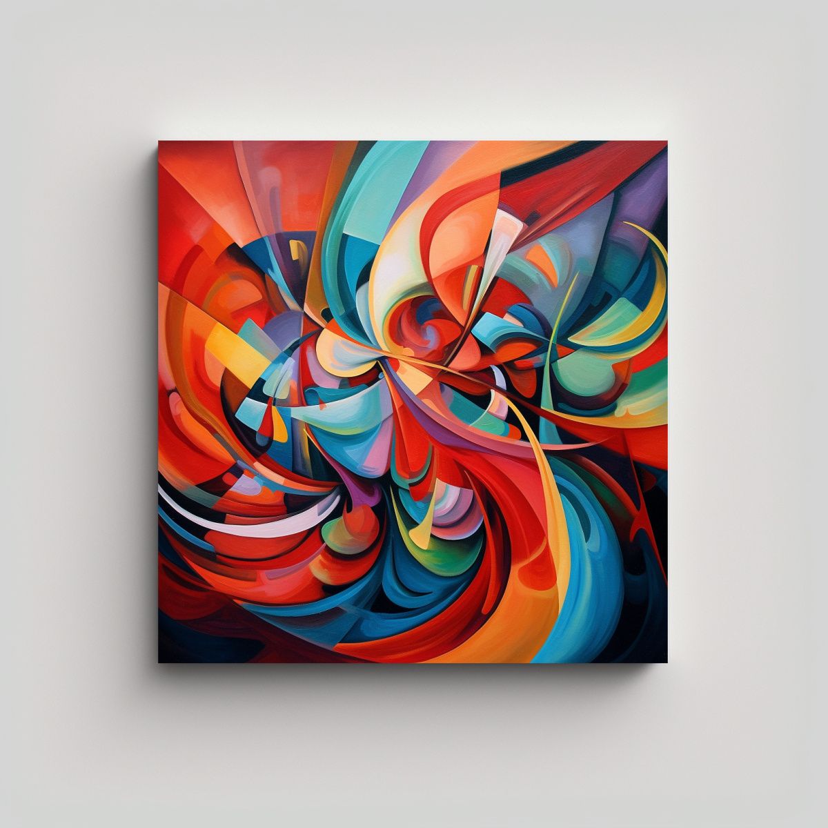 GENERICO - Pintura Abstracta Protagonismo Cuadrado 60x60 Cm