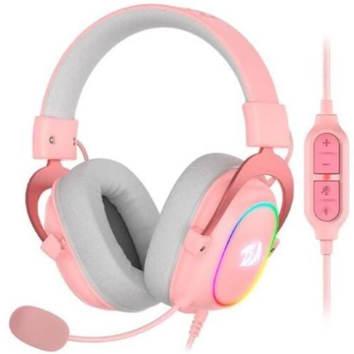 REDRAGON - Audífonos Gamer On-Ear - Redragon Zeus X - RGB - 3.5 mm./USB 2.0 Pink