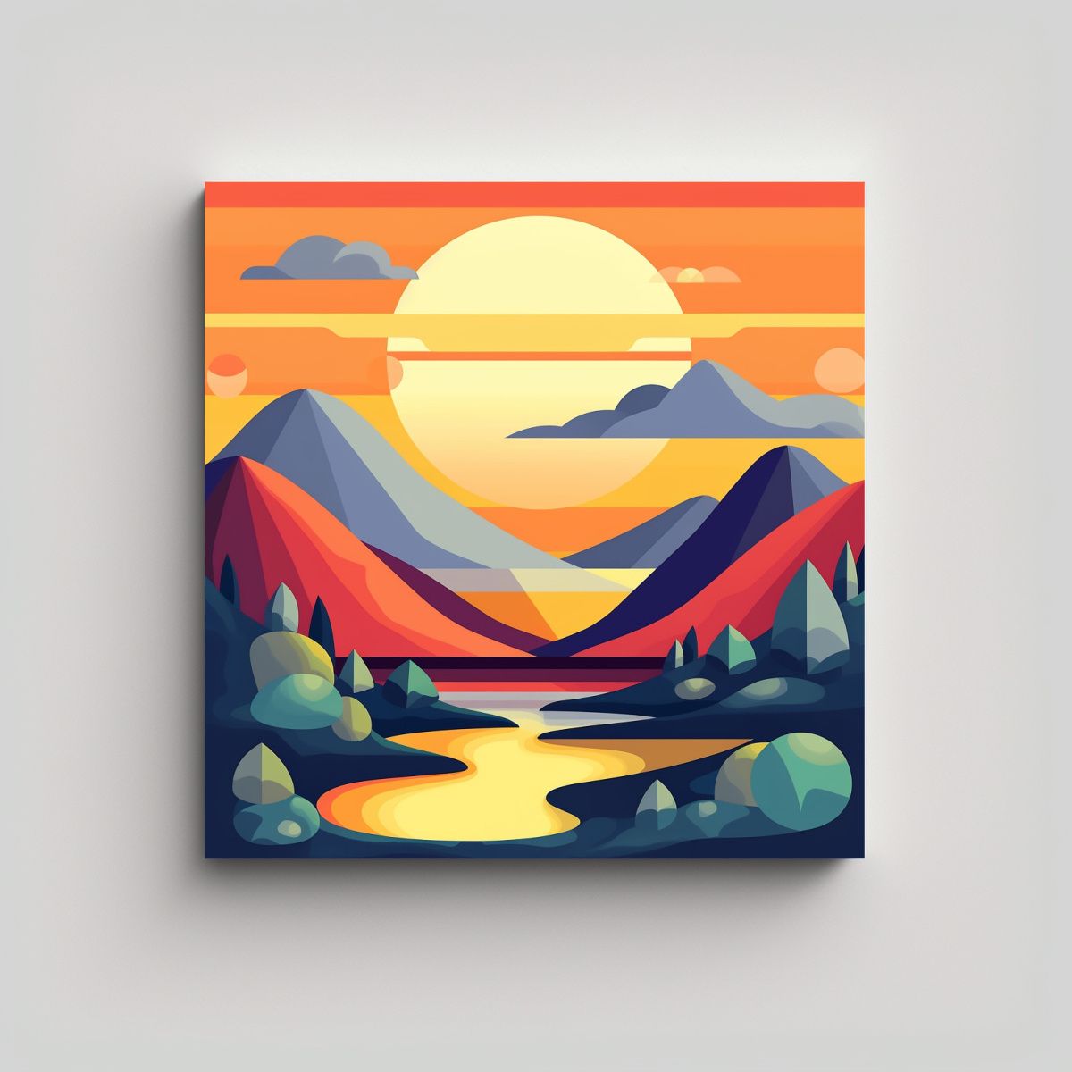 GENERICO - Pinturas Modernas En Lienzo De Temática Paisaje 70x70 Cm